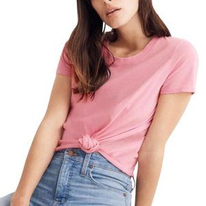 Madewell Knot-Front Tee in Petal Pink